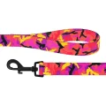 Повідець BronzeDog Camo для собак, нейлон, рожевий, 152×2 см