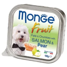 Вологий корм MONGE DOG FRUIT з лососем і грушею, 100 г
