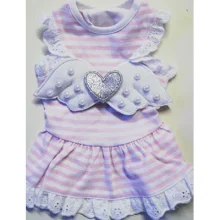 Футболка Monkey Daze Angel Wing Pink для собак, розмір M, рожеве з білою смужкою