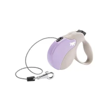 Поводок-рулетка Ferplast Amigo Mini Cord Beige-Purple Lead для собак cо шнуром, бежево-фіолетовий, 12x3x10 см