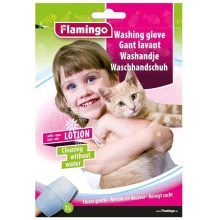Рукавиця-серветка Flamingo Washing Glove Cat для котів, чистка без води