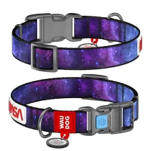 Нашийник Waudog Design з QR паспортом для собак, малюнок NASA21, розмір S, ширина 15 мм, довжина 25-35 см