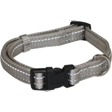 Нашийник Croci Soft Reflective для собак, світловідбиваючий, нейлон, сірий, 40-65×2.5 см