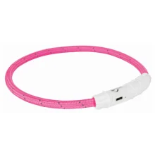 Нашийник Trixie Flash Light USB L-XL світиться, з відображає смугою, 65 см х 7 мм, рожевий