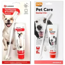 Набір Flamingo Petcare Toothpaste + Toothbrush зубна паста і зубна щітка, для собак, 85 г