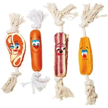 Іграшка Tatrapet Toys Fun для собак, вінілові ласощі на мотузці, 35 см, різні фігури