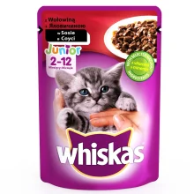 Вологий корм Whiskas для кошенят, з яловичиною в соусі, 100 г