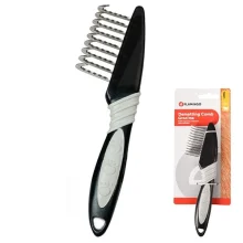 Колтунорез Flamingo Groo`Me Dematting Comb для собак довгошерстих порід, закруглені зубці, 12 зубців