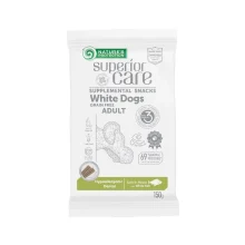 Беззернові ласощі Nature's Protection Superior Care Hypoallergenic & Dental Care для дорослих собак з білою шерстю, біла риба, 150 г