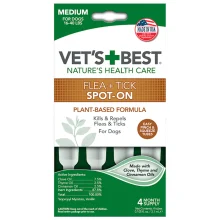 Краплі VET`S BEST Flea&Tick Drops Large від бліх і кліщів для собак від 7 до 18 кг, 4 піпетки