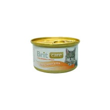 Консерва Brit Care Cat, для кішок, тунець, морква і горох, 80 г