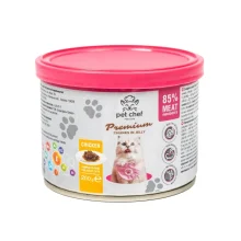 Консерви Pet Chef Chicken для дорослих котів, шматочки в желе, з куркою, 200 г
