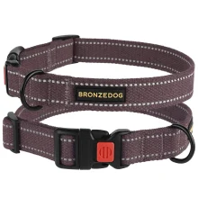 Нашийник BronzeDog Cotton, для собак, брезент, світловідбиваючий, фастекс пластик, черрі, 30-40×2 см