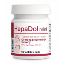 Таблетки Dolfos HepaDol Mini для здоров'я печінки для собак дрібних порід та котів, 60 таб