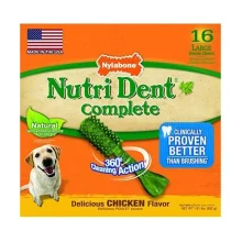 Ласощі Nylabone Nutri Dent Chicken Large для чищення зубів для собак, смак курки, 16 шт, ціна за 1 шт