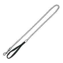 Ланцюг-поводок Flamingo ChainLead Soft Grip для собак, з нейлонової ручкою, чорний, 4 мм, 120 см