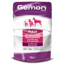 Вологий корм GEMON DOG WET Adult шматочки з яловичиною і шинкою 0,1 кг