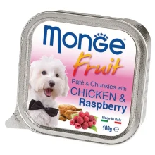 Вологий корм MONGE DOG FRUIT з куркою і малиною, 100 г