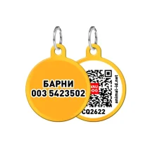 Адресник персональний WAUDOG Smart ID з QR-паспортом, без малюнка, діаметр 25 мм, золото