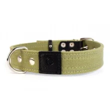 Нашийник Collar Брезент, х / б, подвійний, тасьма зі світловідбиваючої ниткою, 35 мм х 51-63 см