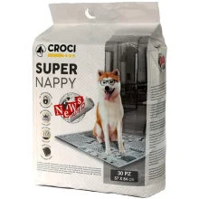 Пелюшки Croci Super Nappy для собак, принт газета, 84×57 см, 30 шт