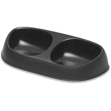 Подвійна миска Moderna Sensibowl для котів, чорна, 2×200 мл