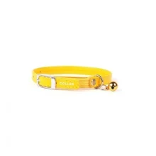 Нашийник Waudog Glamour без прикрас, з гумкою, для котів, ширина 22-30 см, 9 мм, жовтий