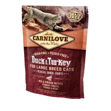 Сухий корм Carnilove Cat Large Breed, для кішок великих порід, качка, індичка, 0.4 кг