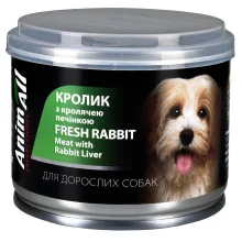 Вологий корм AnimAll для собак, з кролем та кролячою печінкою, 195 г
