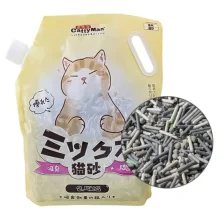 Наповнювач CattyMan Mixed Cat Litter грудкувальний мікс: тофу, бентоніт, активоване вугілля, для котячого туалету, 2.5 кг