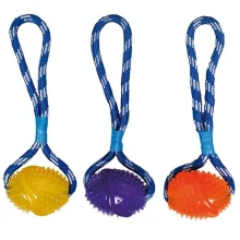 Іграшка Flamingo Football Cotton Rope для собак, м'яч на мотузці з петлею для руки, 12х7х35 см