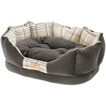 Лежак з двосторонньою подушкою Ferplast Charles 60 Bedding Brown для котів і собак, 56×42×20 см
