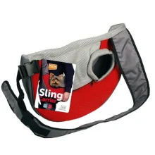 Переноска Flamingo Sling Carrier для собак, сіро-червона, 50×14×33 см