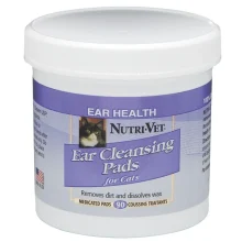 Вологі серветки Nutri-Vet Feline Ear Wipe для гігієни вух для кішок, 90 шт
