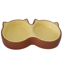 Пластикова миска AnimAll для котів (2 х 350 мл), коричнева