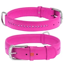 Нашийник WAUDOG GLAMOUR, зі стразами, ширина 35 мм, довжина 46-60 см, рожевий