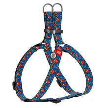Шлея Waudog Nylon для собак, з QR паспортом, малюнок Супермен Лого, синій, 15 мм, 40-55 см