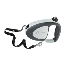 Поводок-рулетка для собак до 12 кг зі стрічкою Ferplast Flippy Tech Tape Grey, сіра, 3 м