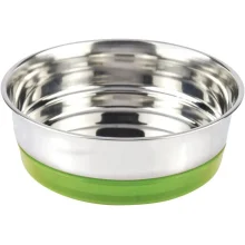 Миска Croci Neon на гумці, для котів і собак, нержавіюча, салатовий, 200 мл, 12 см