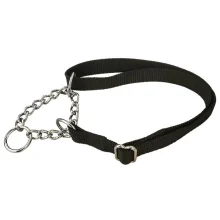 Нейлоновий нашийник-зашморг Pet Pro для собак, регульований, чорний, 35-50 см×20 мм