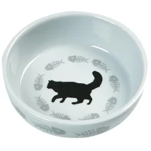 Миска Flamingo Cats Single для котів, кераміка, біла, 12×3.5 см