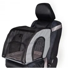 Сумка-переноска в автомобіль K&H Travel Safety для собак і котів, сіра, 43×41×38 см