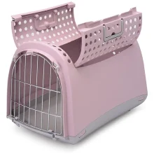 Переноска Imac Linus Cabrio для собак і котів, пластик, сіра, 50×32×34.5 см