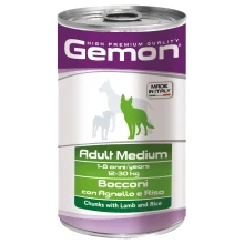 Вологий корм GEMON DOG WET Medium Adult шматочки з ягням і рисом 1,25 кг