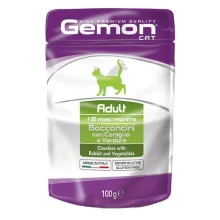 Вологий корм GEMON CAT WET Adult шматочки з кроликом і овочами 0,1 кг