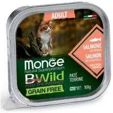 Консерви Monge Cat Be Wild Gr.Free Wet Adult для дорослих котів, паштет, лосось з овочами, 100 г