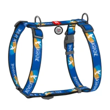 Шлея Waudog Nylon з QR-паспортом для собак, анатомічна, малюнок "Прапор", розмір M, 40-70/50-80 см