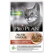 Консерва Purina Pro Plan Cat Nutrisavour Sterilised для стерилізованих котів, з яловичиною, 85 г