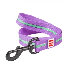 Повідець Світлонакопичувальні Waudog Nylon для собак 25 мм, 122 см, фіолетовий
