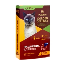 Нашийник Golden Defence від бліх і кліщів для кішок, синій, 35 см
